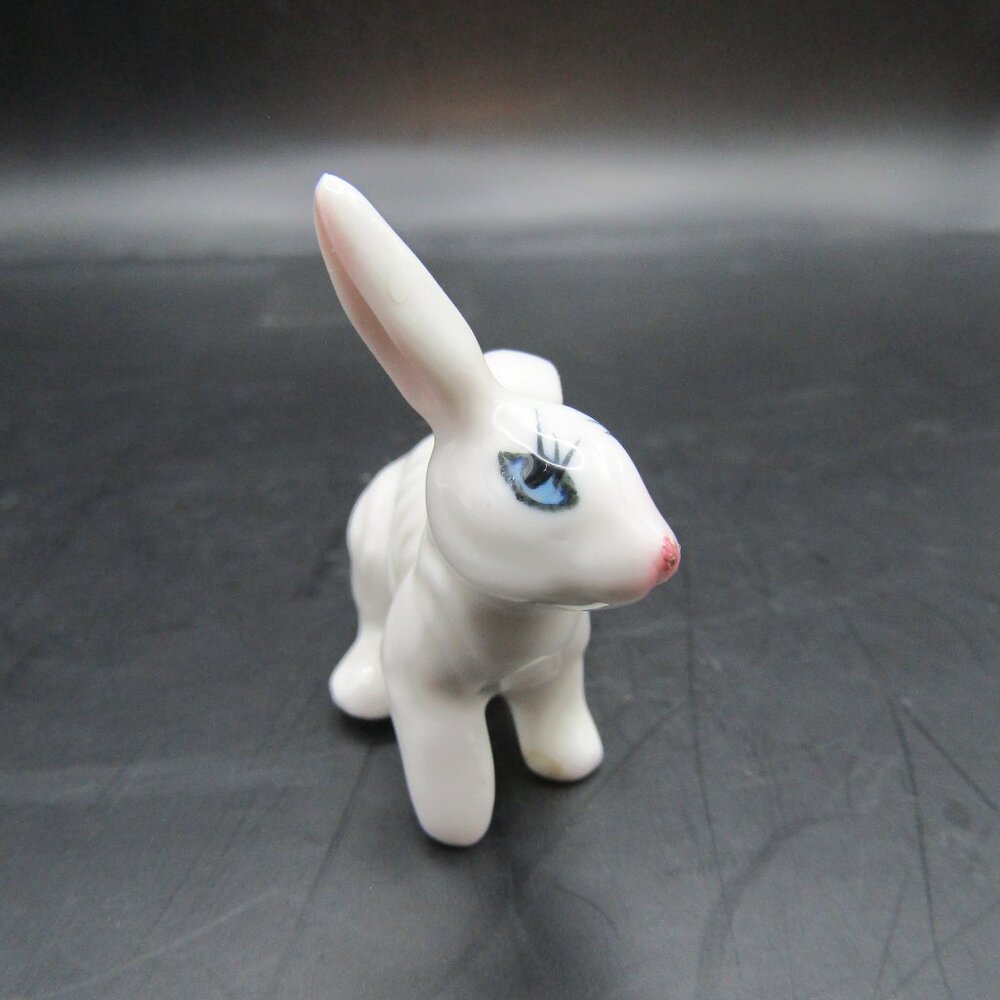 Miniature White Porcelain Rabbit Figurine - Picture 6 of 8